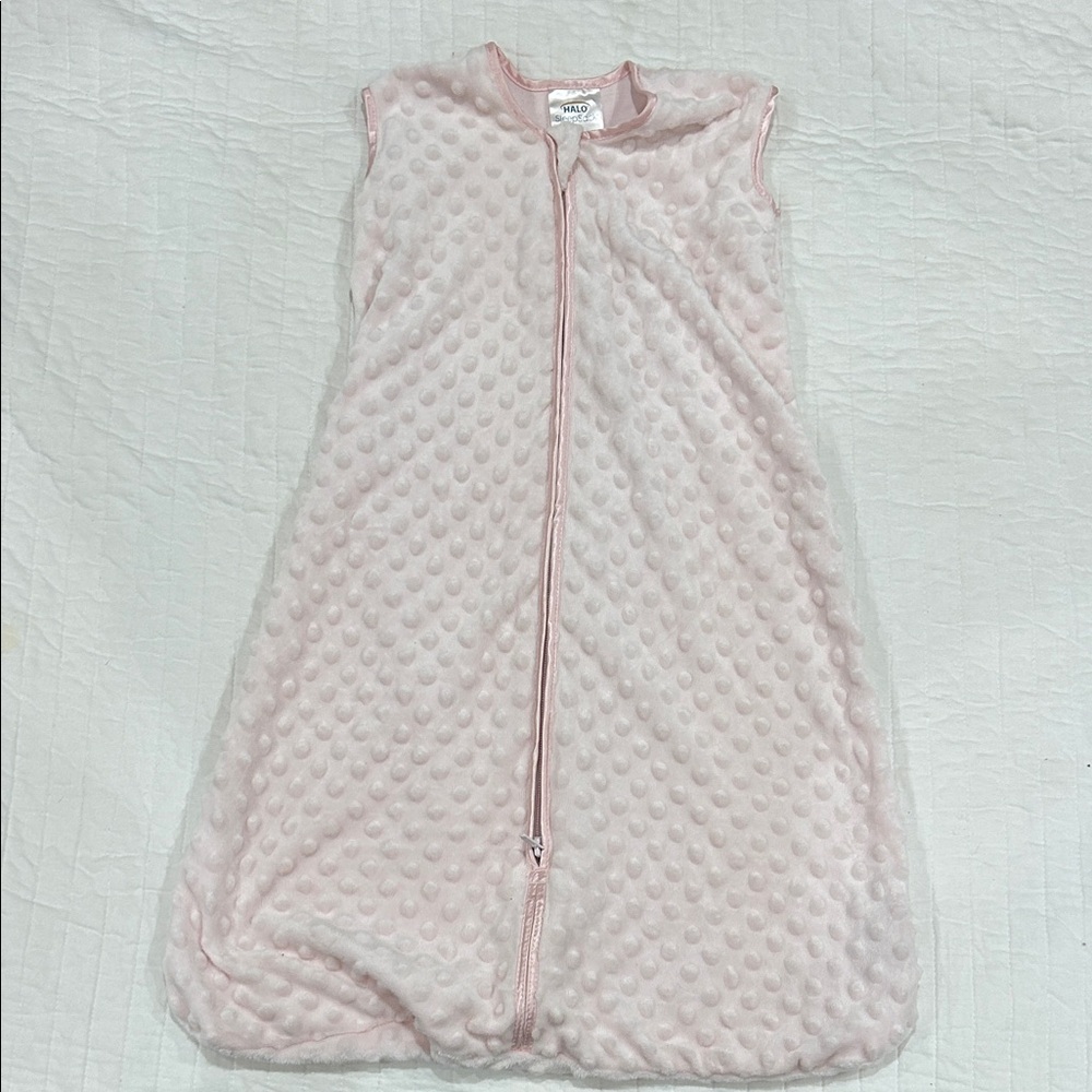 Halo Light Pink Minky Dot Wearable Blanket